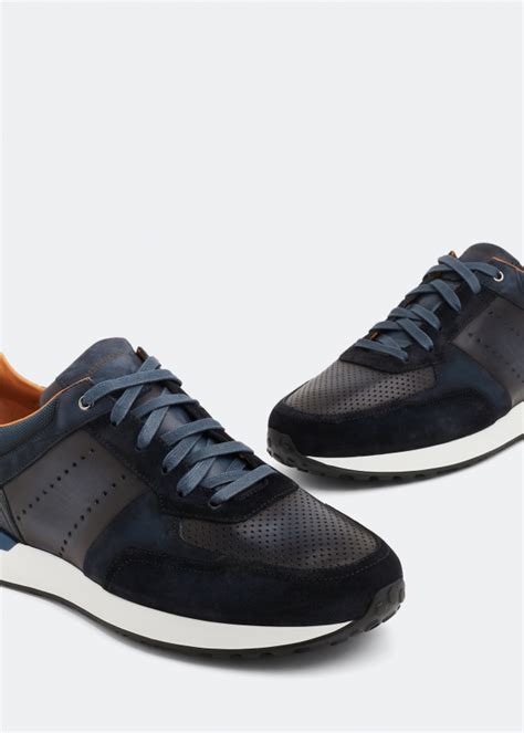 Magnanni Leather sneakers for Men - Blue in UAE | Level Shoes