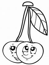 Six Fun And Cute Cherries Coloring Pages For Children  sketch template