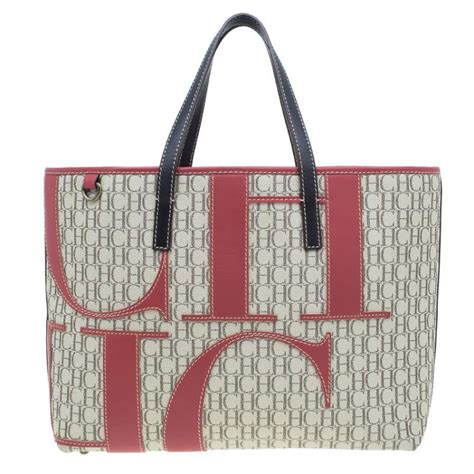 Carolina Herrera Beige Canvas Shopper tote Carolina Herrera | The ...