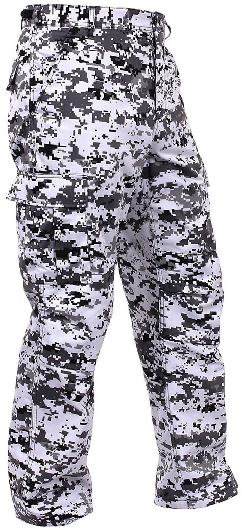 Men's City Digital Camo BDU Cargo Pants - Black & White Camouflage Rot ...