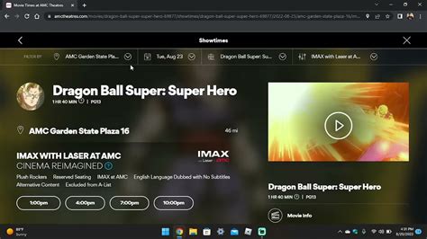 Ticket Guide for AMC Garden State Plaza 16 (Dragon Ball Super: Super ...