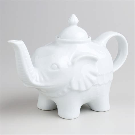 White Ceramic Teapots | World Market | Tea pots, Ceramic teapots, Elephant teapot