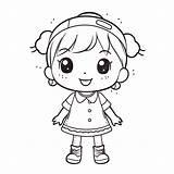 Cartoon Girl Color Coloring Worksheets For Children Outline Sketch  sketch template
