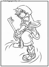 Sora Kingdom Hearts Coloring Page  Free Printable Pages sketch template