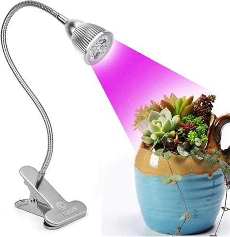 Amazon.com : Led Grow Light, CF Grow Desk Clip LED Plant Grow Lamp 5W with 360° Flexible ...