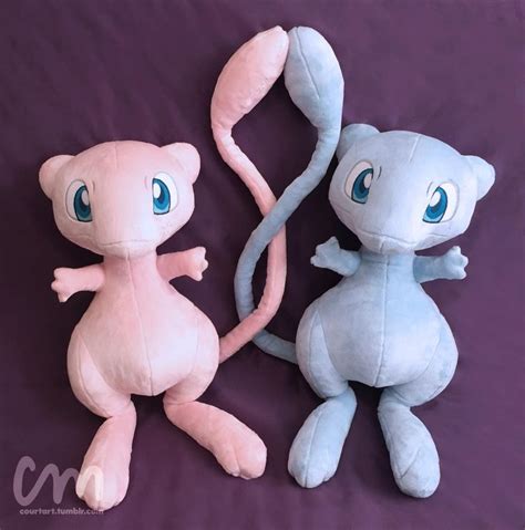 Custom life size Mew and shiny Mew plush with posable tails! | Mew ...