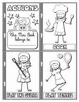 Action Verbs Coloring Page Preschool Pages sketch template
