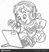 Coloring Page With Video Cyber E Sport Gamer Stock Vector Image By  sketch template