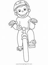 Curious George Rides A Bike Coloring Page For Kids  Free sketch template