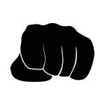 Fist bump icon in black style isolated on white background. Hand gestures symbol stock vector ...