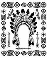 Native American indian chief Headdress  Coloring Pages sketch template