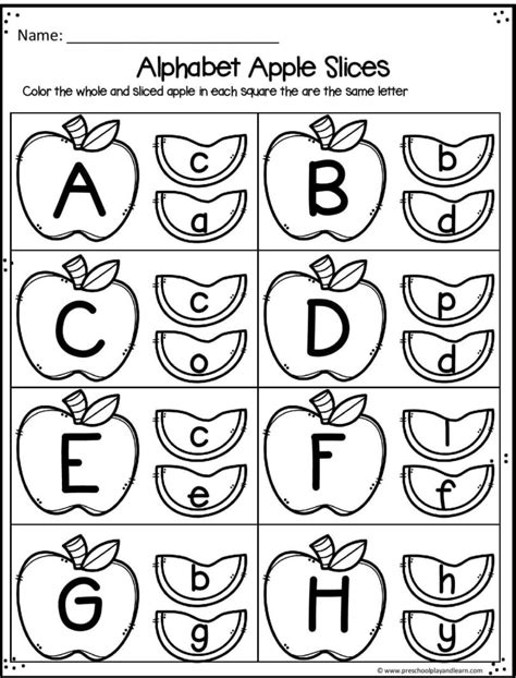 Apple Worksheet Preschool Pack