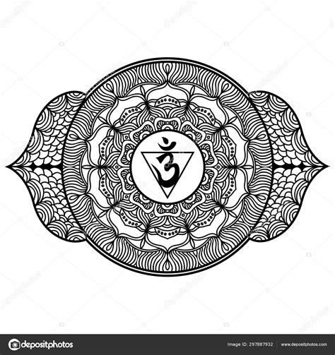 Third Eye Mandala Chakra Coloring Page Stock Illustration by ©smk0473 #297887932