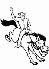 Rodeo Cowboy Riding Bucking Bronco coloring page  Free Printable sketch template