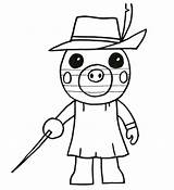 Piggy Roblox Coloring Page sketch template