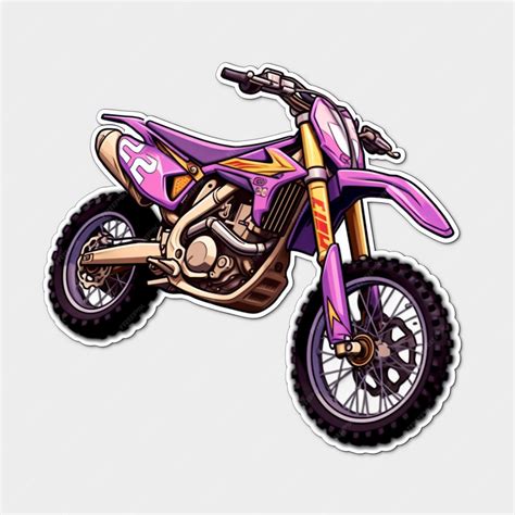 Premium Photo | A purple dirt bike with the number 2 on it