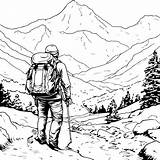 Premium Vector  Coloring Page Depicting Winter hiking sketch template