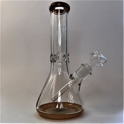 Thick Glass 9mm Beaker Bong with Color Accents - Kings Pipes