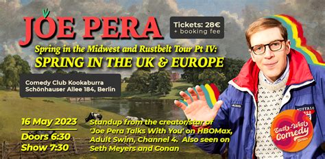 Joe Pera stand-up tour: Spring in the UK and Europe (Berlin ...