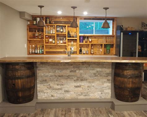 Pin by Luke on Barrel decor | Bars for home, Home bar designs, Basement ...