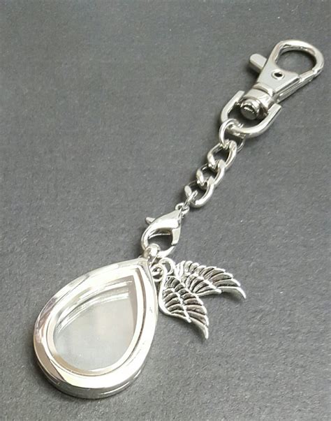 Stainless Steel Keepsake Keychain Memory Locket Memorial