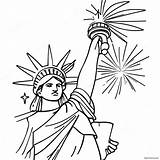 Statue Of Liberty With Fireworks Coloring Page 25394 20543 sketch template