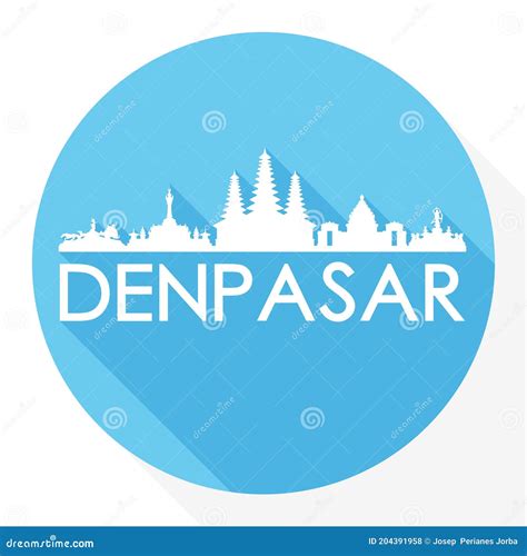 Denpasar Indonesia City Map In Black And White Color. Outline Map Cartoon Vector | CartoonDealer ...