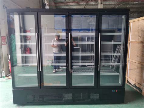 Commercial Triple Glass Freezer 4 Doors Upright Display Refrigerator