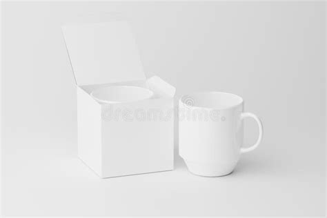 Ceramic Mug Cup for Coffee Tea White Blank 3D Rendering Mockup Stock Illustration - Illustration ...