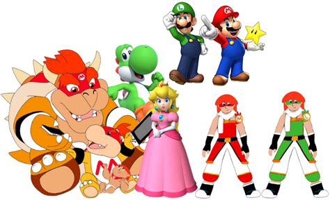 Mario and the gang render 1 by Jerbedford on DeviantArt