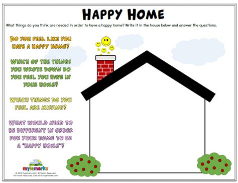 Happy Home (+ES) in 2020 | Relationship worksheets, Counseling kids, Family therapy activities