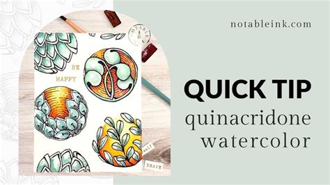 4 Minute Quick Tip: Quinacridone Watercolor | Watercolor, Tips, Water crafts