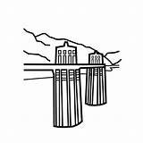 Hoover Dam Coloring Page Pages Sketch sketch template