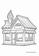 Ice Cream Shop Coloring Page  2 Free Sheets 2024 sketch template