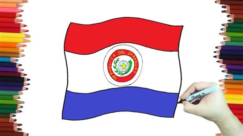 Trace El Esquema Y La Bandera De Paraguay Un Triband Horizontal De ...