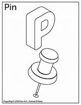Pin Colouring Page sketch template