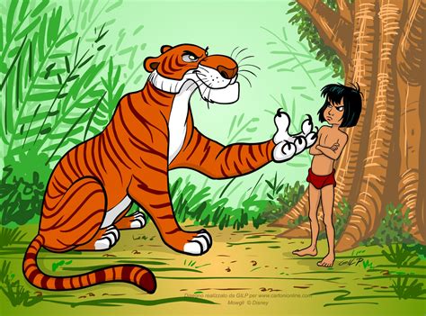 Mowgli and the tiger Shere Khan