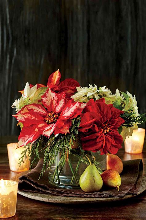 White Poinsettia Centerpiece Wedding