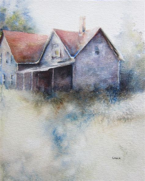 Old Farmhouse: original watercolor painting 8x10 landscape house. $65. ...