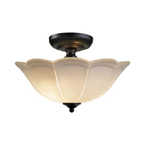 3-Light Matte Black Semi Flush Mount-TN-13136 - The Home Depot