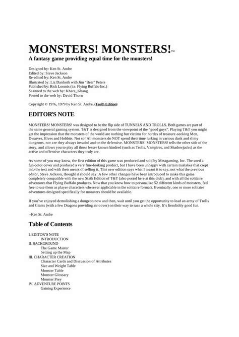 (PDF) Tunnels & Trolls - Monsters Monsters Rules (OCR) - DOKUMEN.TIPS