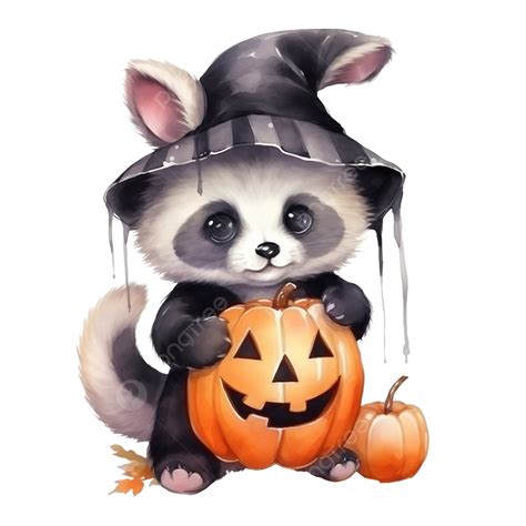 Cute Animal For Halloween Day With Watercolor Illustration, Watercolor Rabbit, Watercolor ...