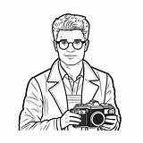 Downloadable Journalist Coloring Page  sketch template