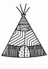 Zentangle Teepee  Coloring Page sketch template