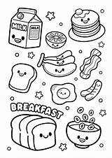 Premium Vector  Cute breakfast coloring page Illustration sketch template