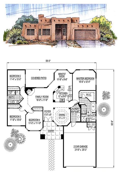 17 Best images about Santa Fe House Plans on Pinterest | Front ...