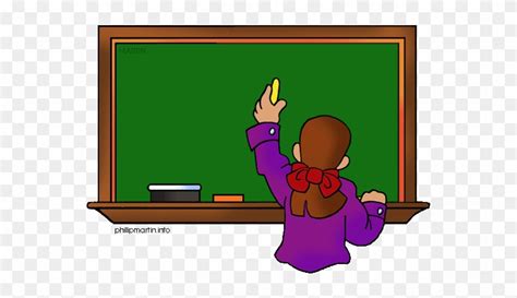 Clipart Animated Teacher Writing On The Board With - Writing On Chalkboard Clipart - Free ...