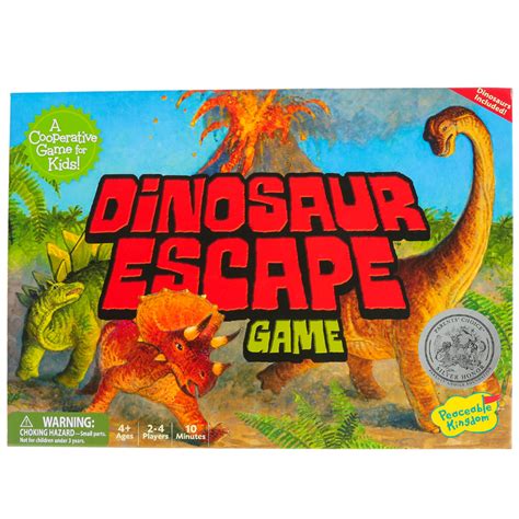 Peaceable Kingdom, Dinosaur Escape Board Game, 22 Pieces, Ages 4 ...