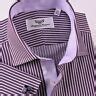 Pink Purple Striped Dressy Formal Business Shirt Easy Iron B2B Boss Men Clothing | eBay