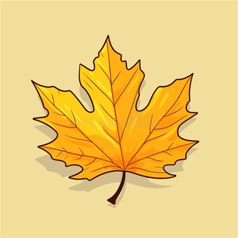 Autumn Maple Yellow Leaf Isolated, Vector Illustration Stock ...